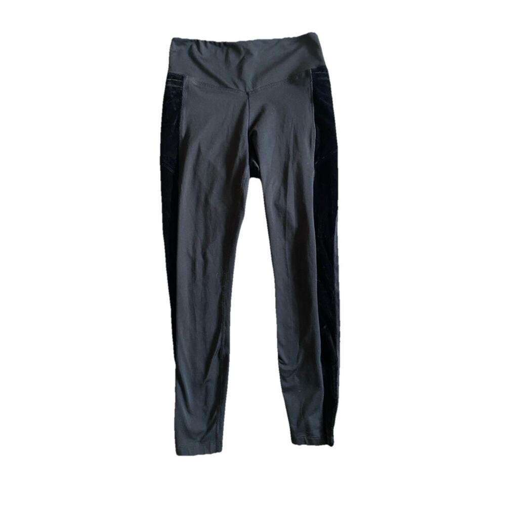 Victoria's Secret PINK Leggings "COZY" Black Velour Side Panels